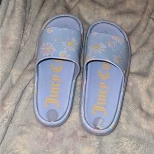 Juicy Couture Light Blue Floral Slides